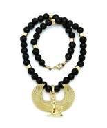 [ICEMOND] Isis Egyptian Goddess with Wings Pendant Wooden Bead Necklace - €14,54 EUR