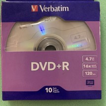 Verbatim DVD+R Recordable Disc, 4.7GB 16x Silver 10/Pack 120 Min VER97956 - £7.01 GBP