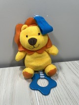 Carters Child of Mine small lion yellow orange hanging rattle plush baby teether - $8.90