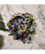 Sea Glass Etched Bead Lot Colorful Blue Red Craft Jewelry Making Loose - $309.36 MXN