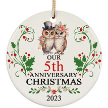 Our 5th Anniversary Christmas 2023 Ornament Gift 5 Years Owl Couple In Love - £11.61 GBP