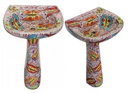 Mexican Talavera Pedestal Sink Handcrafted Ceramic -  Mariposas Lila - - $16,842.45 MXN