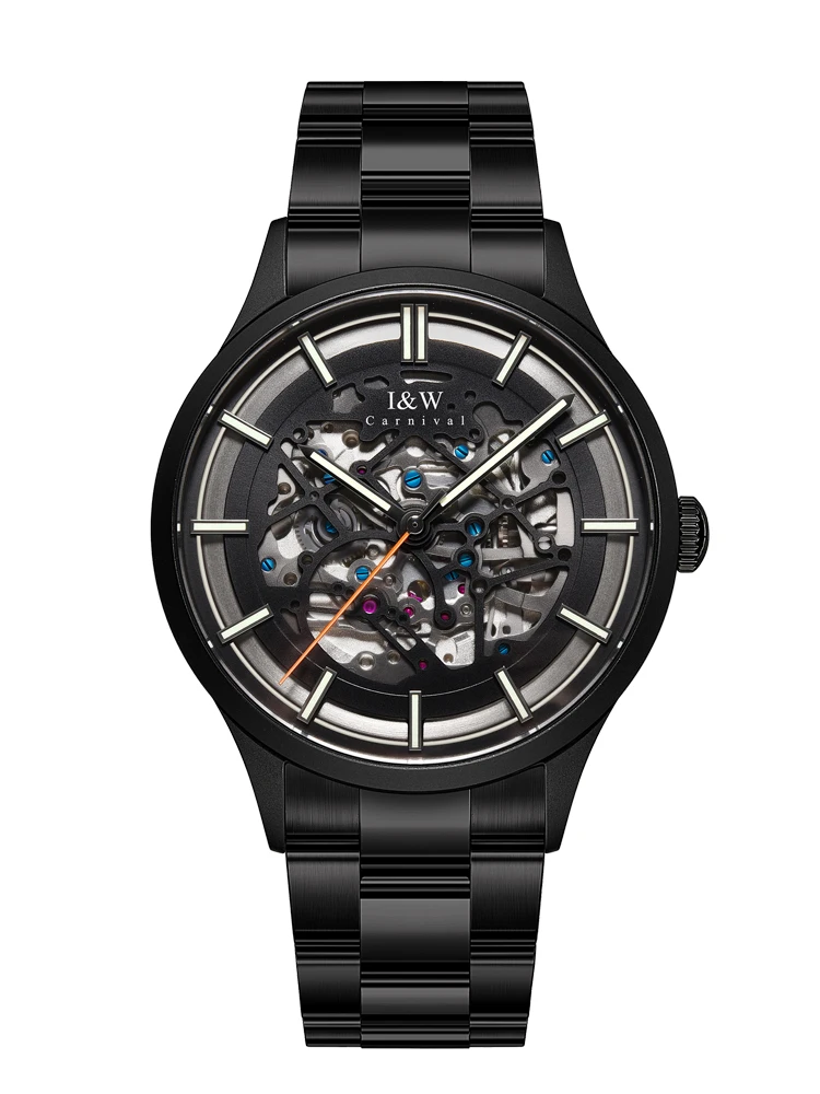  CARNIVAL  I&amp;W Series Men&#39;s Mechanical Wristwatch Automatic Watch Men Clic Skele - £277.20 GBP