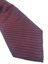 Express Tie 100% Italian Silk Burgundy Wine Red Black Textured Stripe Ne... - $25.59