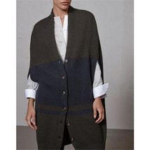 NWT $ 4250 Brunello Cucinelli Cashmere Oversized Rib Cocoon Coat Jacket sz M - £785.56 GBP