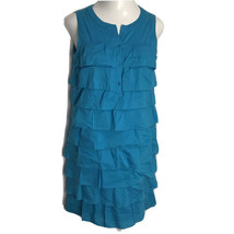 ND New Directions Cute Sleeveless Ruffle Dress ~ Sz 8 ~ Blue  ~ Knee Length  - £10.61 GBP