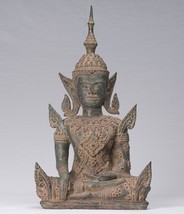 Antigüedad Thai Estilo Bronce Rattanakosin Enlightenment Estatua de Buda - - £739.97 GBP