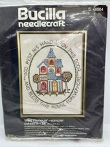 Vintage Bucilla Cross Stitch Kit Needlecraft Sampler “Bless This House” ... - $9.49