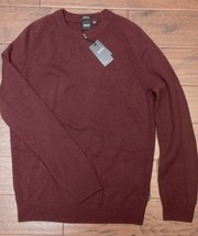 Hugo Boss Men&#39;s Banilo Regular Fit Dark Red 100% Cashmere Knit Sweater S - $107.09