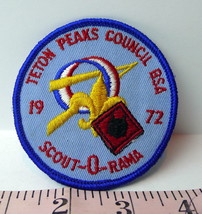 1972 Teton Peaks Council Bsa Scout-O-Rama Round Patch - £3.02 GBP