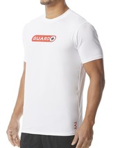 TYR Mens Guard+ Rashguard Top Durafast Short Sleeve UPF 50+ White M - £15.07 GBP