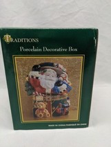 Traditions Porcelain Decorative Box Santa Clause Holiday Christmas Trinket Box - £23.70 GBP