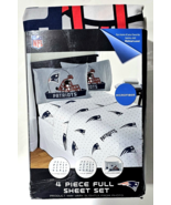 NFL Patriots 4 Piece Full Sheet Set Fitted Flat 2 Pillowcase Microfiber ... - $67.00 CAD