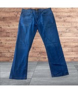 Copper &amp; Oak Jeans Mens 36X30 Slim Straight Dark Wash Blue Denim Casual ... - £19.71 GBP