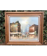 WILSON Original PARIS STREET MODERN IMPRESSIONIST MidCentury LARGE OIL &amp;... - £613.90 GBP