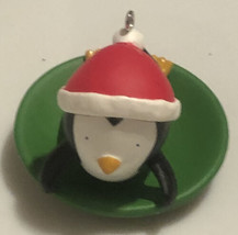Hallmark Penguin On A Sled Christmas Decoration Ornament Small XM1 - £5.42 GBP