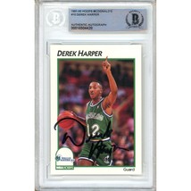 Derek Harper Dallas Mavericks Auto 1991-92 NBA Hoops McD #10 BAS Auth Autograph - £99.09 GBP