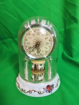 6&quot; tall Quartz Anniversary Clock with Merry Go Round Pendulum Plastic Dome - £25.54 GBP