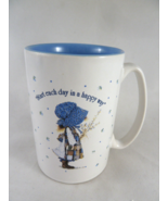 Holly Hobbie 2002 Blue inside Mug Start Each Day in a Happy Way 4.25 Tall - $21.69 CAD