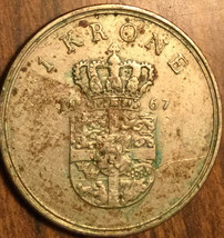 1967 DENMARK 1 KRONE COIN - £1.41 GBP