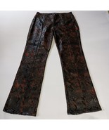 FUBU Dark Red Burgundy Faux Snakeskin Pants Women&#39;s Size 9/10 Stylish Tr... - $663.91 MXN