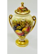 Vintage Aynsley Orchard Gold Fruit Urn Vase w/Lid , 6 1/4&quot; tall, signed ... - £143.75 GBP