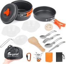 Bisgear 16Pcs Camping Cookware Backpacking Stove Mess Kit – Camping Cooking Set - £31.96 GBP