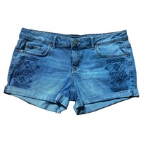Aeropostale Jean Shorts Size 10 Embroidered 32” Short Cuffed 3” Inseam - £8.47 GBP