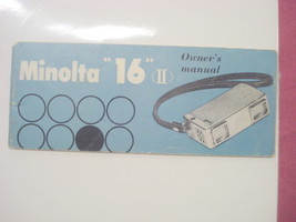 1960&#39;s Softcover Minolta 16 II Camera Owner&#39;s Manual - £7.85 GBP