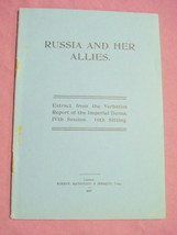 Russia and Her Allies World War I Booklet 1917 WWI - £10.38 GBP