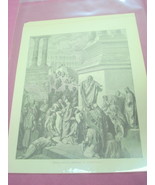 1880 Illustrated Bible Page Repentance For Nineveh - $10.95 CAD
