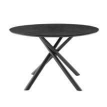 Round Coffee Table, 53.14&quot; MDF End Table, Black - $584.99