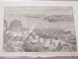 1889 Africa Illustrated Page Stanley&#39;s Camp At Kagehyi - £6.29 GBP