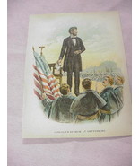 1898 Colored Illustrated Page Lincoln At Gettysburg - $148.68 MXN