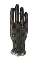 Sheer Black Bow Design Wrist Length Fashion Gloves - Party Dress Up Prom Wedding - £12.99 GBP