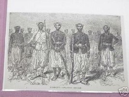 1889 Africa Illustrated Page Gordon&#39;s Infantry Escort - £6.28 GBP