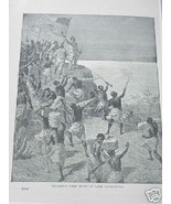 1889 Africa Illustrated Page Stanley At Lake Tanganyika - £6.29 GBP