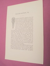 1893 2 Page Biography of William McKinley, Jr. - £6.28 GBP