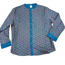 Disney Marvel Black Panther Wakanda Long Sleeve Button Up Blue Purple Me... - $28.80