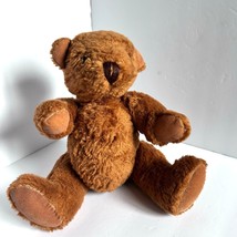 Handmade Jointed Brown Teddy Bear Fuzzy Round Sweet Face Stuffed Bear - $39.60