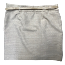 Anne Klein Womens Straight Skirt Beige Tweed Above Knee Belted 14 New - £21.98 GBP