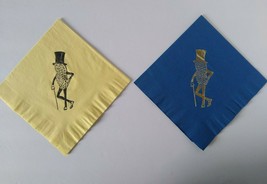 Peanut Napkins Yellow Blue Paper Cocktail Dinner Planters Set Of 2 Vintage - £31.47 GBP