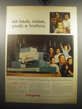 1957 Argus Remote Control Projector Ad - Sit back, relax, push a button - $18.49