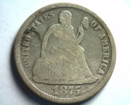 1875 SEATED LIBERTY DIME VERY GOOD VG NICE ORIGINAL COIN BOBS COINS FAST... - £14.85 GBP