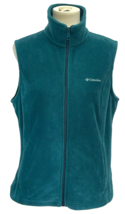 Columbia Women’s Fleece Vest Teal Green Nice Shape W/ Pockets Soft! Size... - £17.56 GBP
