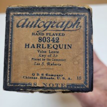 Autograph Piano Roll - Vintage Antique Music - HARLEQUIN 80342 - £11.55 GBP