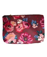 Cranberry Floral Vinyl Zipper Pouch 7&quot; x 10&quot; NWOT - $12.34