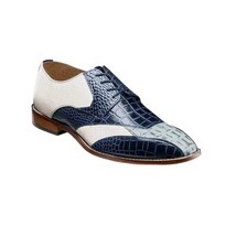Stacy Adams Tristano Modified Bike Toe Oxford Shoes Dark Blue Multi 25694-469 image 13