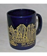 Minnesota St. Paul Cityscape Coffee Mug Skyline Blue Gold 1991 DS Art So... - £14.75 GBP