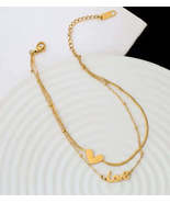 Double anklet with heart and love - $13.93 CAD